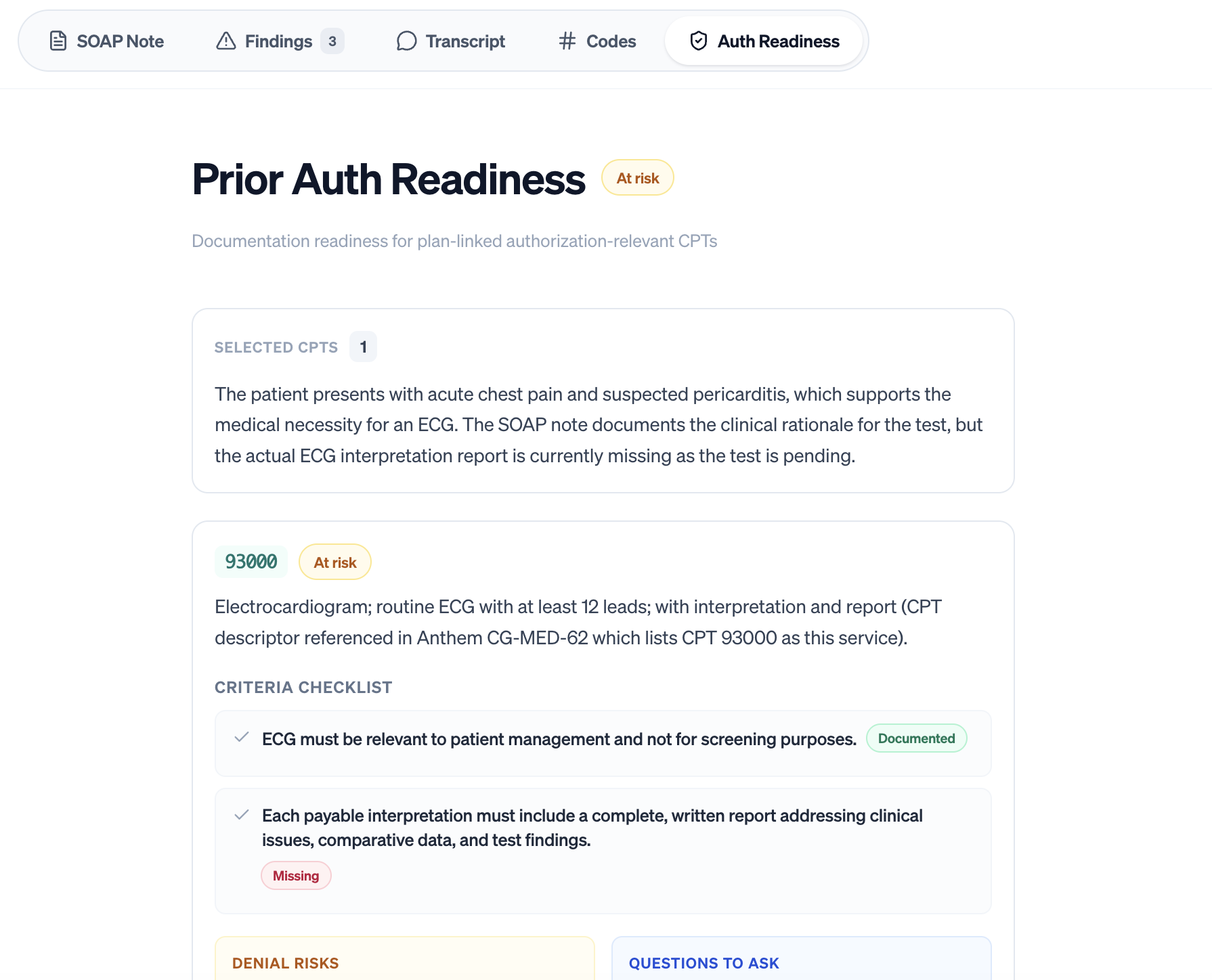 Prior auth readiness